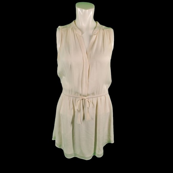 Aritzia Babaton Benedict Silk Dress Sleeveless Mini Pleated Dress Ivory Sz S - Picture 2 of 9